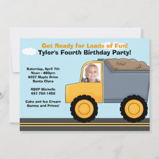 Construction Birthday Party Invitation