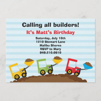 Construction Birthday Party Invitation