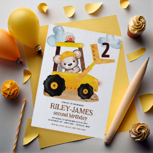 Construction Birthday Party Invitation