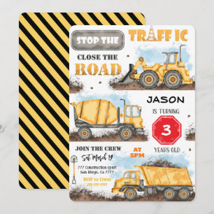 Construction Birthday Party Invitation