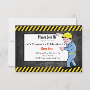 Construction Birthday Party Invite