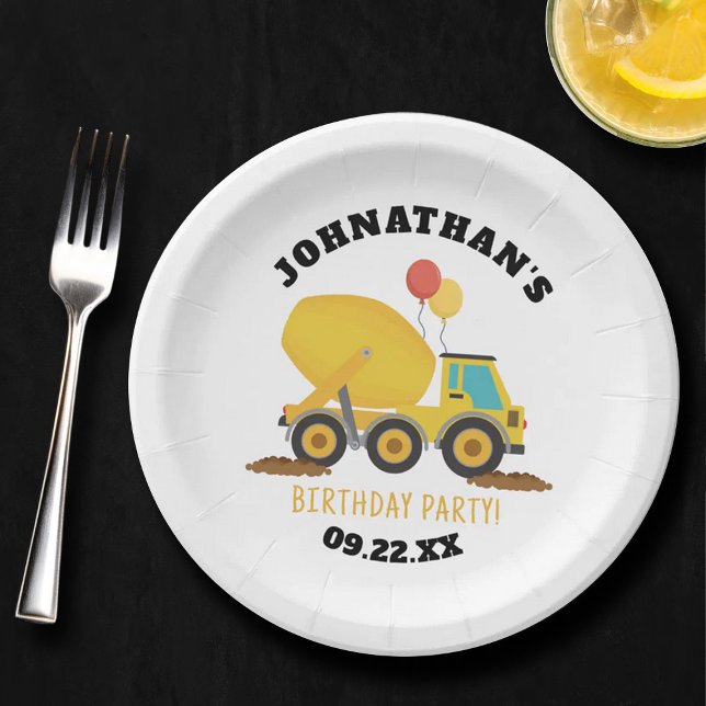 Construction Birthday Party Paper Plate (Creator Uploaded)