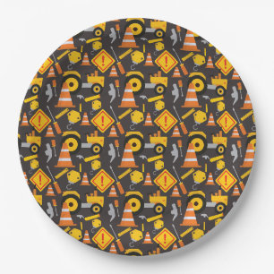 Construction Birthday Party Plain Paper Plate