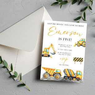 Construction Birthday Party Thank You Card