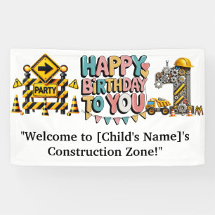 Construction Birthday Party Welcome Banner