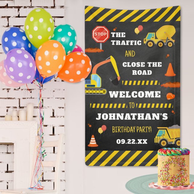 Construction Birthday Party Welcome Banner (Creator Uploaded)