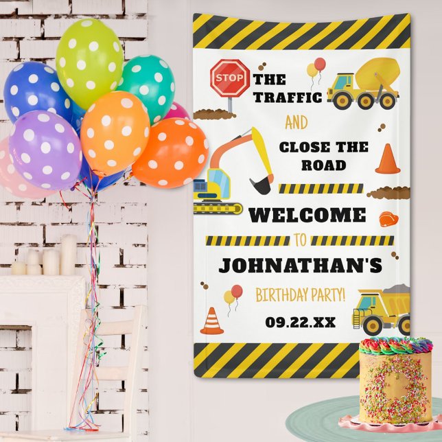 Construction Birthday Party Welcome Banner (Creator Uploaded)