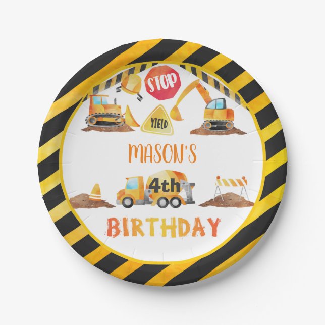 Construction Birthday Plate (Front)