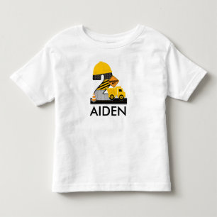Construction Birthday Shirt, Dump Truck Age 2 Toddler T-Shirt