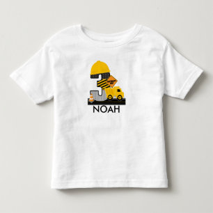 Construction Birthday Shirt, Dump Truck Age 3 Toddler T-Shirt