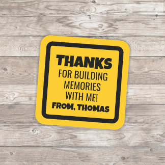 Construction Birthday Square Sticker