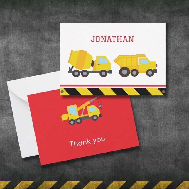 Construction birthday thank you card (Creator Uploaded)