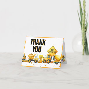 Construction Birthday Thank You Card