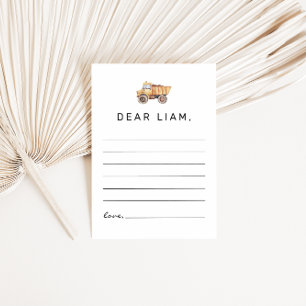 Construction Birthday Time Capsule Note Card