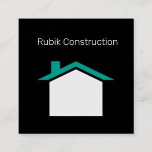 Construction Black Core Square Business Card
