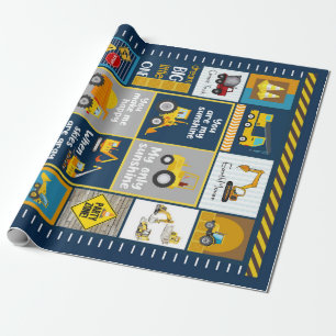 Construction Blanket, Construction Gifts Wrapping Paper