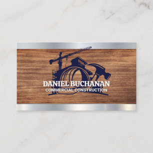 Construction Blue Collar Hardhat Business Card