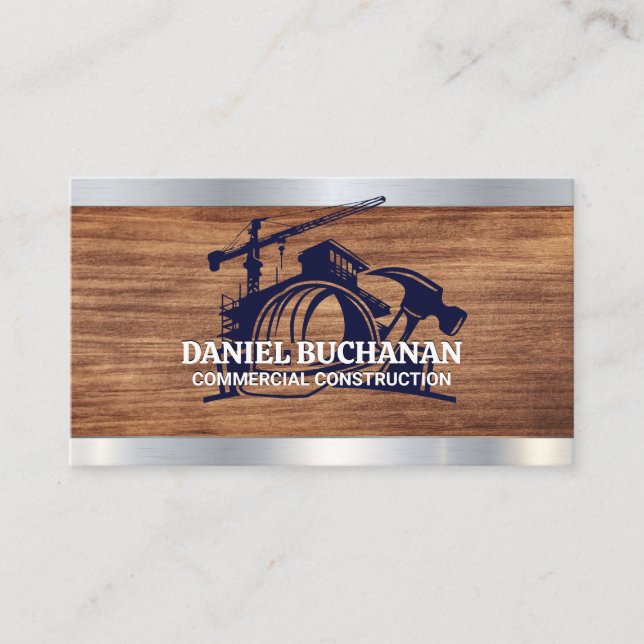 Construction | Blue Collar | Hardhat Business Card (Front)