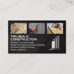 Construction Blue Collar Real Estate Business Card