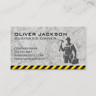 Construction Blue Collar Worker Business Card