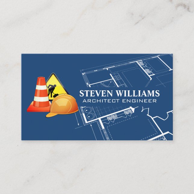 Construction | Blueprint  Business Card (Front)