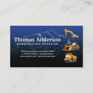 Construction   Blueprints   Home Builders Business Card
