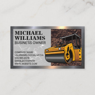 Construction   Blueprints   Steam Roller Business Card