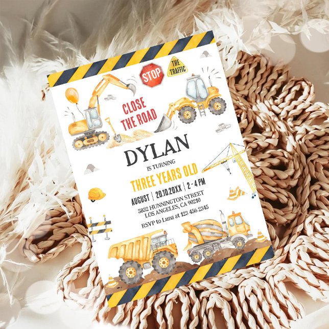 Construction Boy Birthday Invitation (Creator Uploaded)