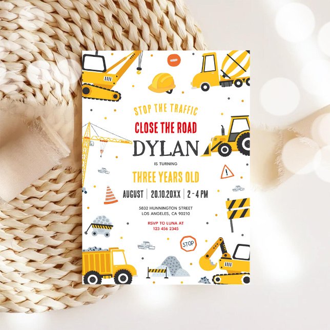 Construction Boy Birthday Invitation (Creator Uploaded)