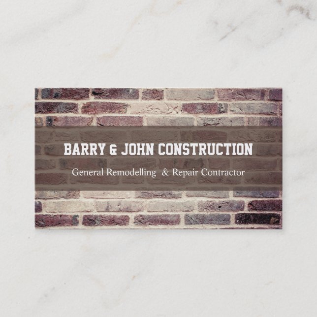 Construction Brick Wall Texture Business Cards (Front)