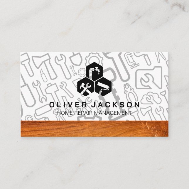 Construction Build | Contractor Tools Business Card (Front)