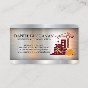 Construction Build Industrial Contractor Business Card