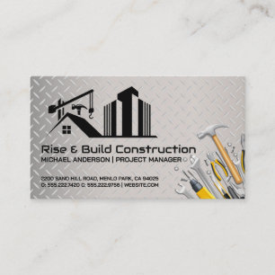 Construction Build Site   Builder Tools Business Card