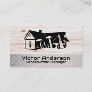 Construction Builder Tools Logo   Home Renovation Business Card
