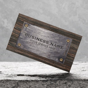 Construction Builder Wood & Metal Professional Business Card