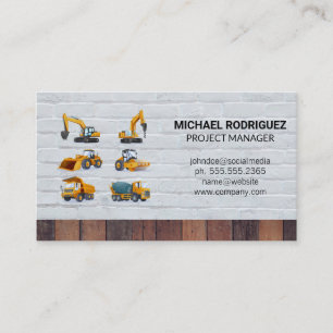 Construction Builders Heavy Machinery Business Card