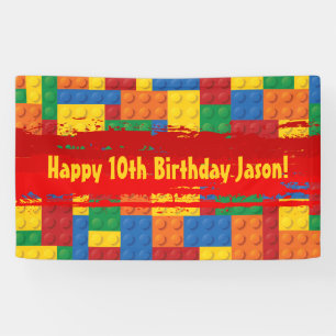 Construction Building Blocks Birthday Banner