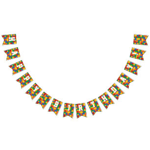 Construction Building Blocks Birthday Bunting