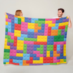 Construction Building Blocks Toy Pattern 2 Fleece Blanket