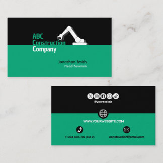 Construction Building Crane Business Card