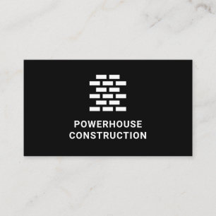 Construction Building Firm Brick Pattern Black Business Card