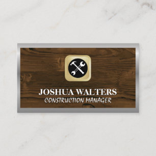 Construction Building Tools Wood Metal Business Card