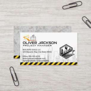 Construction Buildings   Blue Collar Business Card