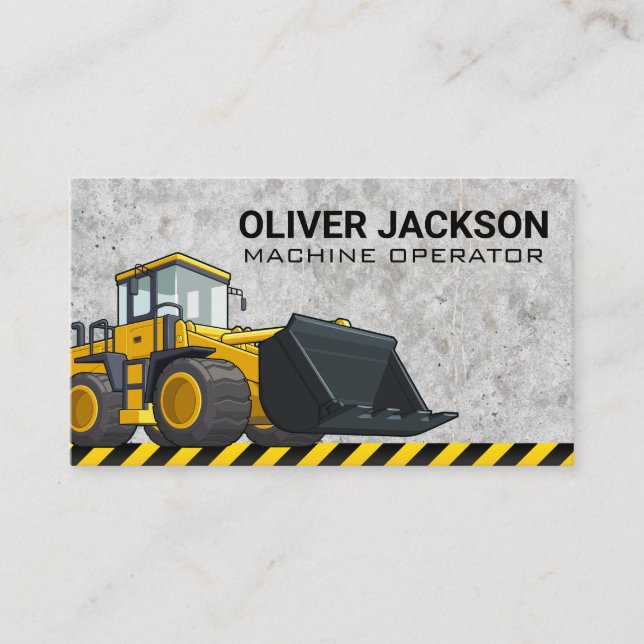 Construction | Bull Dozer | Heavy Machinery Business Card (Front)