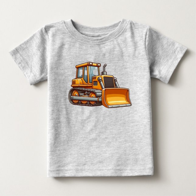 Construction/bulldozer Baby T-Shirt (Front)