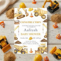 construction bulldozer celebration baby boy shower