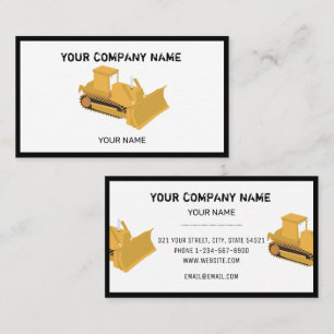 Construction Bulldozer Contractor Business Card