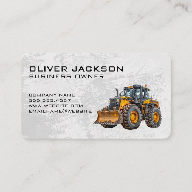 Construction | Bulldozer | Developer Business Card (Front)