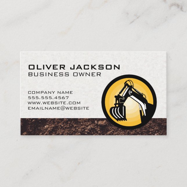 Construction | Bulldozer | Dirt Business Card (Front)