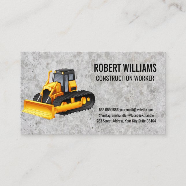 Construction | Bulldozer | Industrial Vehicle Appointment Card (Front)